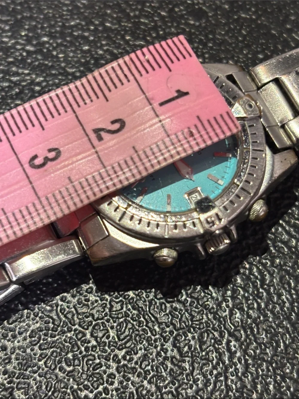 Vintage Guess Tiffany Blue Dial Stainless Steel Silver Waterpro Watch Needs 🔋